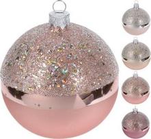 Kalėdinis eglės žaisliukas SHINY STRAP, rausvų atspalvių, 8 cm