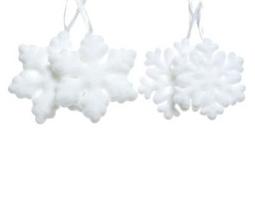 Kalėdinė dekoracijų rinkinys SNOWFLAKE, baltos sp., 11 cm, 2 vnt.