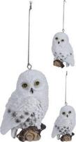 Kalėdinė pakabinama dekoracija SNOW OWL, baltos sp., 8 x 7 x 10 cm