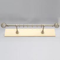 Metalinio karnizo komplektas MODENA, viengubas, mat. sidabro sp., 1,6 m, Ø19 mm