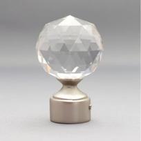 Karnizo užbaigimas CRYSTAL, metalinis, šv. matinio sidabro sp., Ø 16 mm, 2 vnt.