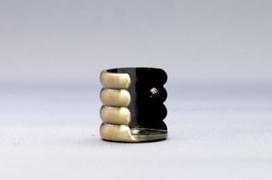 Šoninis karnizo laikiklis, metalinis, sendinto aukso sp., Ø19 mm, 2 vnt.