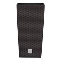 Plastikinis vazonas RATO SQUARE, su įdėklu, rudos sp., 25,5 x 26,5 x 50 cm