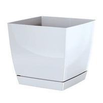 Plastikinis vazonas COUBI, baltos sp., 15 x 15 x 14 cm