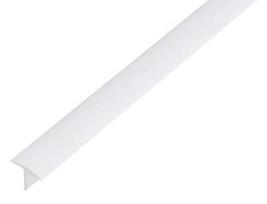 Plastikinis T profiliuotis, baltos sp., 485276, 25 x 18 x 2,0 x 2600 mm