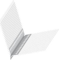 PVC nulašėjimo kampas NKAP-25, su tinkleliu, 2500 mm