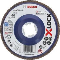 bosch x lock - Žiedlapinis šlifavimo diskas BOSCH X-Lock, 125 mm, K 40 mm - 1 nuotrauka