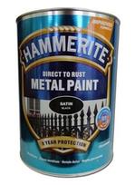 Metalo dažai HAMMERITE SATIN FINISH, pusiau matiniai, juodos sp., 5 l