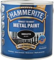 Metalo dažai HAMMERITE SMOOTH FINISH, blizgūs, juodos sp., 2,5 l