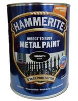 Metalo dažai HAMMERITE SMOOTH FINISH, blizgūs, sidabro sp., 5 l