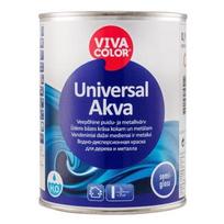 Metalo ir medienos dažai VIVACOLOR UNIVERSAL AKVA, pusiau blizgūs, C bazė, 0,9 l
