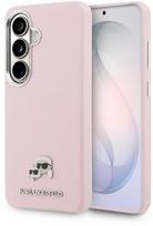 Karl Lagerfeld Grained PU Leather K&CH Heads Magnetic dėklas skirtas Samsung Galaxy S26 rožinės spalvos
