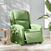 Fotelis vidaXL Elektrinis masažinis krėslas, šviesiai žalias (Light Green)