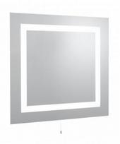 Veidrodis Searchlight Mirrored Glass, su apšvietimu, kabinamas, 70 cm x 65 cm, balta sp.