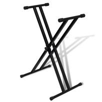 vidaXL Reguliuojamas Stovas Sintezatoriui su Dvigubomis Kojelėmis, X Formos