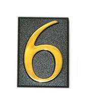 numeris 6/9, 32 x 45 mm, plastikinis, aukso sp.