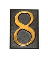 numeris 8, 32 x 45 mm, plastikinis, aukso sp.