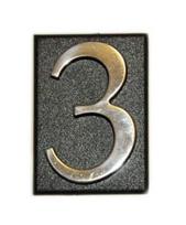 numeris 3, 32 x 45, mm, plastikinis, chromo sp.