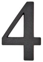 numeris 4, 190 mm, plastikinis, juodos sp.