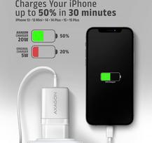 charger pps - AXAGON ACU-PD20W Sieninis įkroviklis 20W, 1x USB-C, Baltas (White) - 2 nuotrauka