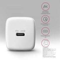charger pps - AXAGON ACU-PD20W Sieninis įkroviklis 20W, 1x USB-C, Baltas (White) - 4 nuotrauka