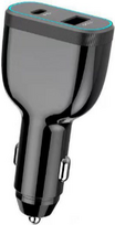 Automobilinis įkroviklis CoreParts MBXUSBC-DC0005, USB/USB-C, juoda, 78 W