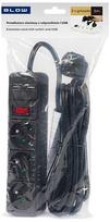 Blow PR-370WSP/USB 5m Juodas (Black) 3 lizdų prailgintuvas su įžeminimu ir jungikliu 3x1.5mm