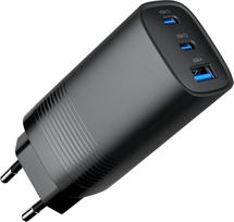 3 usb port charger - Gembird TA-UC-PDQC65-01-BK 3 prievadų 65 W GaN USB PowerDelivery greitas įkroviklis Juodas (Black) - 5 nuotrauka