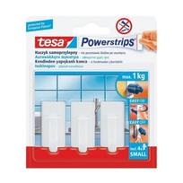tesa powerstrips - Kabliukai TESA Classic, maži, baltos sp., pakuotė 3 vnt. - 1 nuotrauka