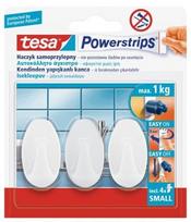 tesa powerstrips - Kabliukai TESA SMALL OVALE, baltos sp., 3 vnt. - 1 nuotrauka