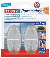tesa powerstrips - Kabliukai TESA LARGE OVALE, chromas, 2 vnt. - 1 nuotrauka