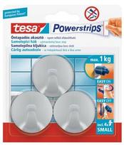tesa powerstrips - Kabliukai TESA SMAL IRLE, chromas, 3 vnt. - 1 nuotrauka