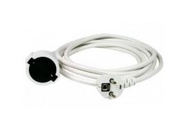 Ilgiklis REV, 1 lizdas, 3 m, 3G1,5 mm2, H05VV-F, baltos sp.