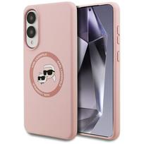 silicone case for samsung s25 - Karl Lagerfeld Silicone Nauble Heads And Circle MagSafe Case for Samsung Galaxy S25 Edge - Pink - 1 nuotrauka