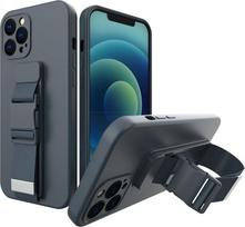 telefonas iphone pro max 12 - Hurtel Rope case gel case case case with chain chain purse iPhone 13 mini navy leash - 1 nuotrauka