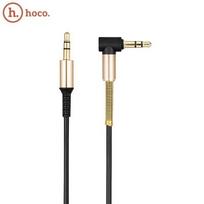 3.5 mm to 3.5 mm kabelis - Hoco UPA02M Premium Spring Aux Jack 3.5mm To 3.5mm With Mic 24K 2m Black - 2 nuotrauka