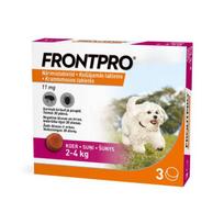 nuo erkiu sunims - Frontpro kramtomos tabletės nuo erkių ir blusų šunims, 2-4 kg, 1 tabl. - 1 nuotrauka