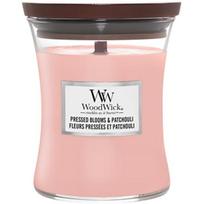 Woodwick Pressed Blooms & Patchouli Scented Candle kvapioji žvakė, 275 g