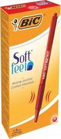 Bic Tušinukas Softfeel Clic 1.0 mm, raudonas, pakuotėje 12 vnt