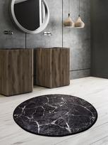 Vonios grindų kilimėlis Foutastic Marble 359CHL4146, tamsiai pilka sp., 140 cm x 140 cm, Ø 140 cm