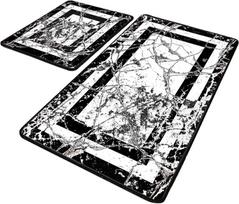 Vonios kilimėlių rinkinys Foutastic Marble 359CHL4377, balta sp./juoda sp., 100 cm x 60 cm