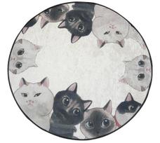 Vonios grindų kilimėlis Foutastic Angry Cats 359CHL1234, įvairių spalvų, 100 cm x 100 cm, Ø 100 cm
