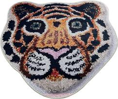 Vonios grindų kilimėlis Foutastic Bengal 359CHL4999, ruda sp./balta sp./juoda sp., 100 cm x 100 cm, Ø 100 cm