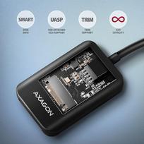 adapter ssd usb - Axagon ADM2-CM USB-C 10Gbps M.2 NVMe/SATA SSD adapter (Juodas) - 5 nuotrauka