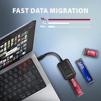 adapter ssd usb - Axagon ADM2-CM USB-C 10Gbps M.2 NVMe/SATA SSD adapter (Juodas) - 6 nuotrauka