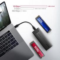 Axagon EEM2-GTS2 USB-C M.2 NVMe/SATA SSD Dėžutė Juoda