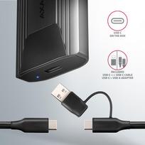 nvme enclosure usb 3.2 - Axagon EEM2-GTS2 USB-C M.2 NVMe/SATA SSD Dėžutė Juoda - 7 nuotrauka