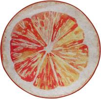 Vonios grindų kilimėlis Foutastic Greyfurt 359CHL4969, balta sp./geltona sp./oranžinė sp., 160 cm x 160 cm, Ø 160 cm