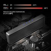 pci express kabelis - AXAGON PCEM2-XS PCI-Express x16 adapteris su aušintuvu M.2 NVMe (Juodas) - 4 nuotrauka
