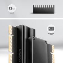 pci express kabelis - AXAGON PCEM2-XS PCI-Express x16 adapteris su aušintuvu M.2 NVMe (Juodas) - 5 nuotrauka